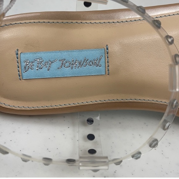 Betsy Johnson Studded Clear Flat Sandals - Picture 6 of 7